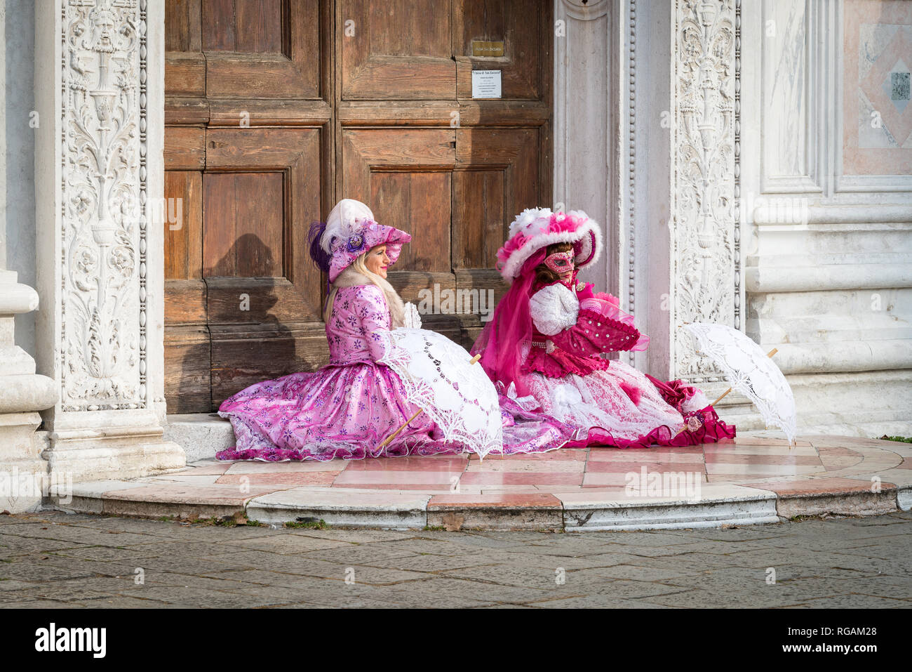 Venedig, Italien - 12.02.2017 Karneval in Venedig San Marcos Platz Stockfoto