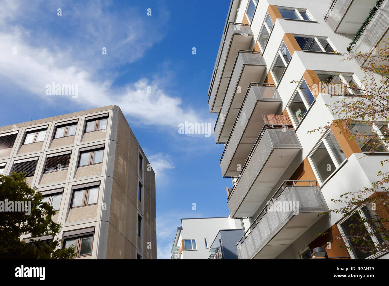 Multi-Geschichten Wohngebäude Stockfoto