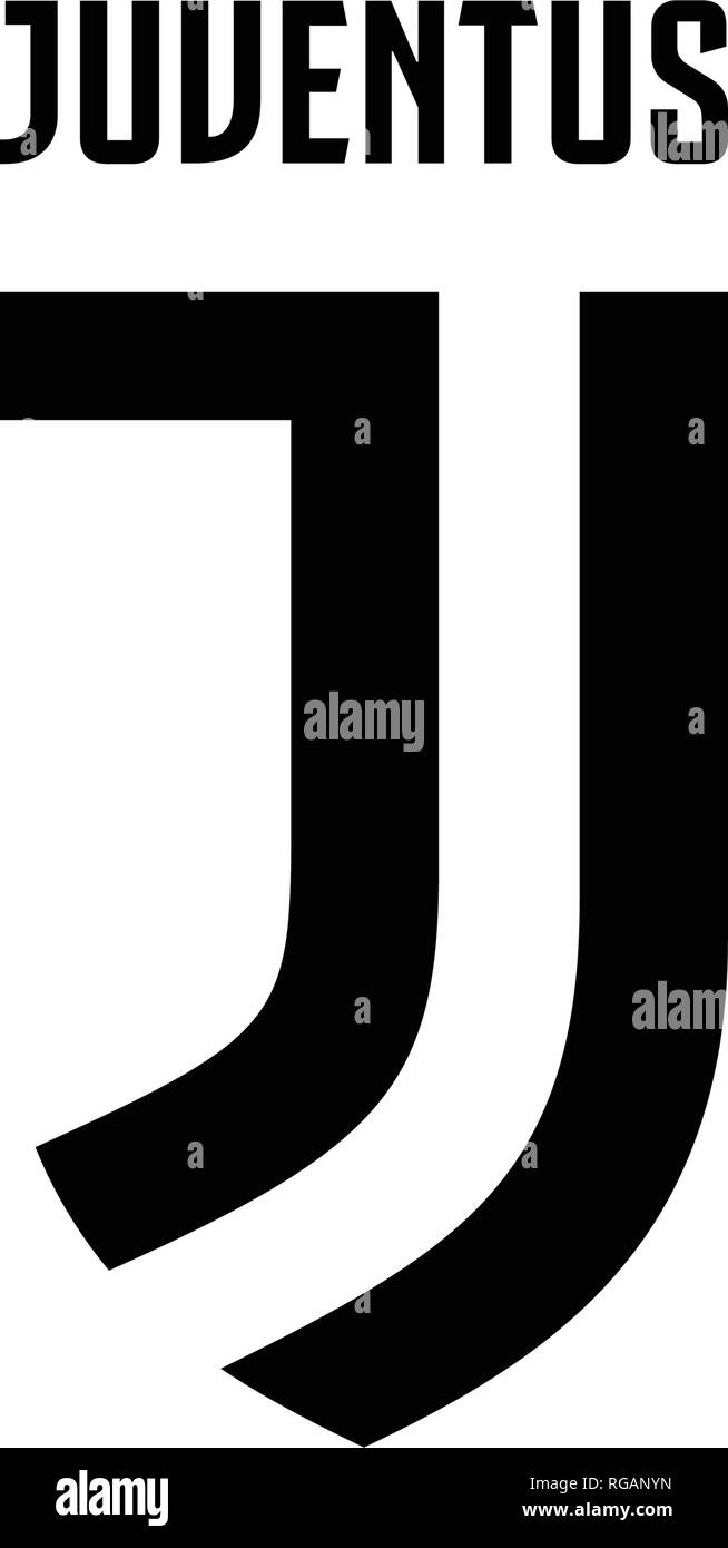 Juventus Turin Fußball-Fußball-Club Logo, Vector Illustration isoliert auf weißem Stock Vektor