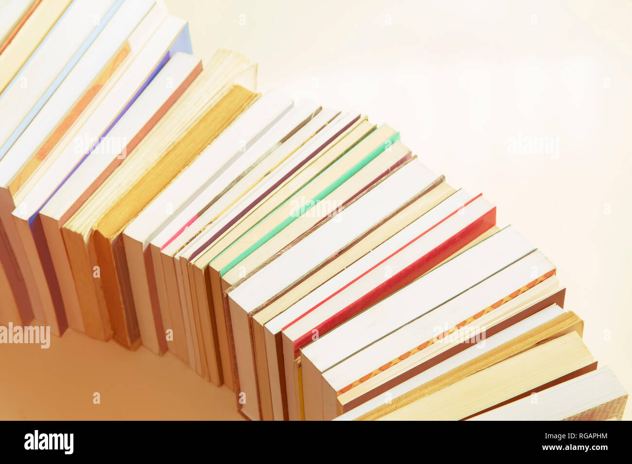 Stapel Bücher hautnah Stockfoto