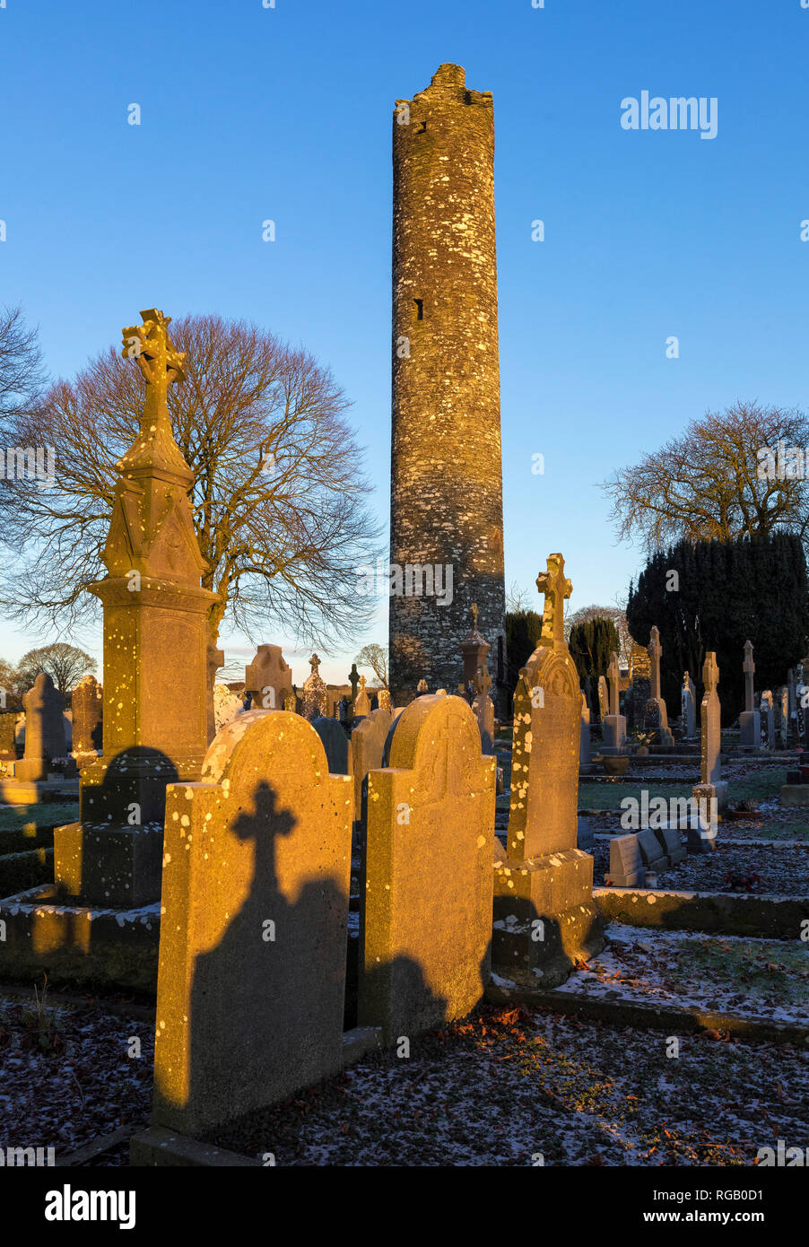 Winter Szene in Monasterboice, County Louth, Irland Stockfoto