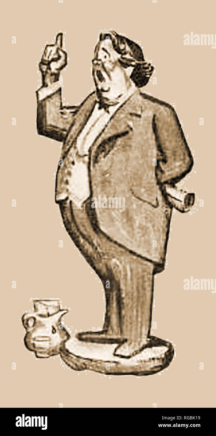 1921 eine Karikatur-Cartoon Bild von William Edgar Borah (1865-1940), Rechtsanwalt und freimütige republikanische US-Senator. Er führte die Irreconcilables, Senatoren, die den Vertrag von Versailles nicht akzeptieren würde. Er diente als Vorsitzender des Senatsausschusses für Auswärtige Beziehungen und Dekan der Senat der Vereinigten Staaten. Borah ein Pazifist, wurde in den 1920er Jahren in den Bemühungen, den Krieg zu ächten. Stockfoto
