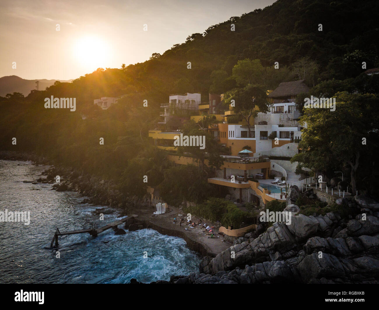 Mexiko, Jalisco, Mismaloya in der Nähe von Puerto Vallarta, luxuriöse Yoga Retreat Stockfoto