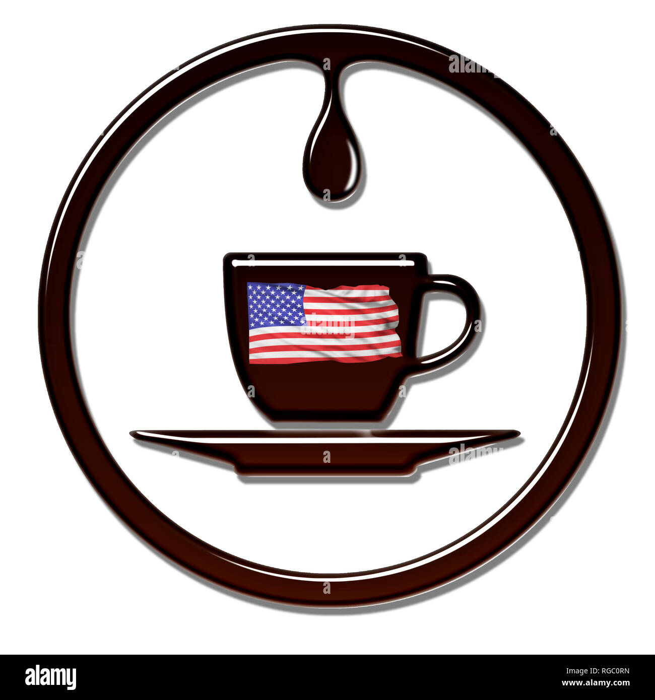 Amerikanischer Kaffee Zeit mit alten Herrlichkeit. Stockfoto