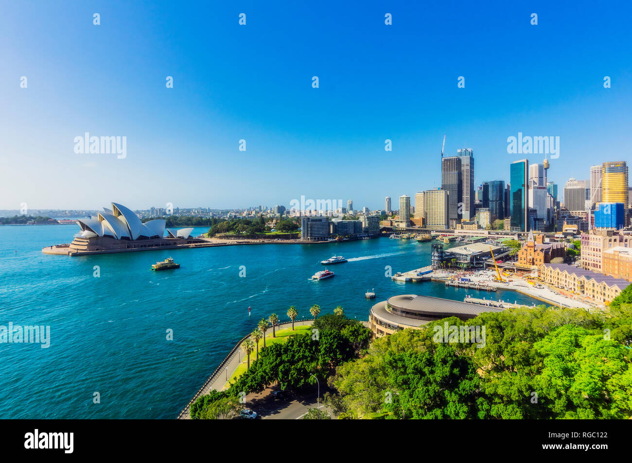 Australien, New South Wales, Sydney, Sydney Opera House und Blick auf die Stadt Stockfoto
