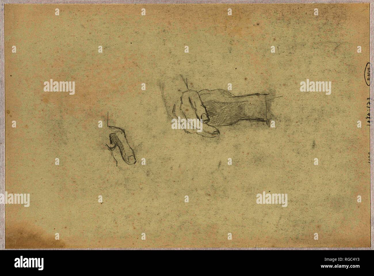 Studium der Hände. Verfasser der Stellungnahme: Jozef Israëls. Datierung: 1834 - 1911. Maße: H 308 mm x B 208 mm. Museum: Rijksmuseum, Amsterdam. Stockfoto