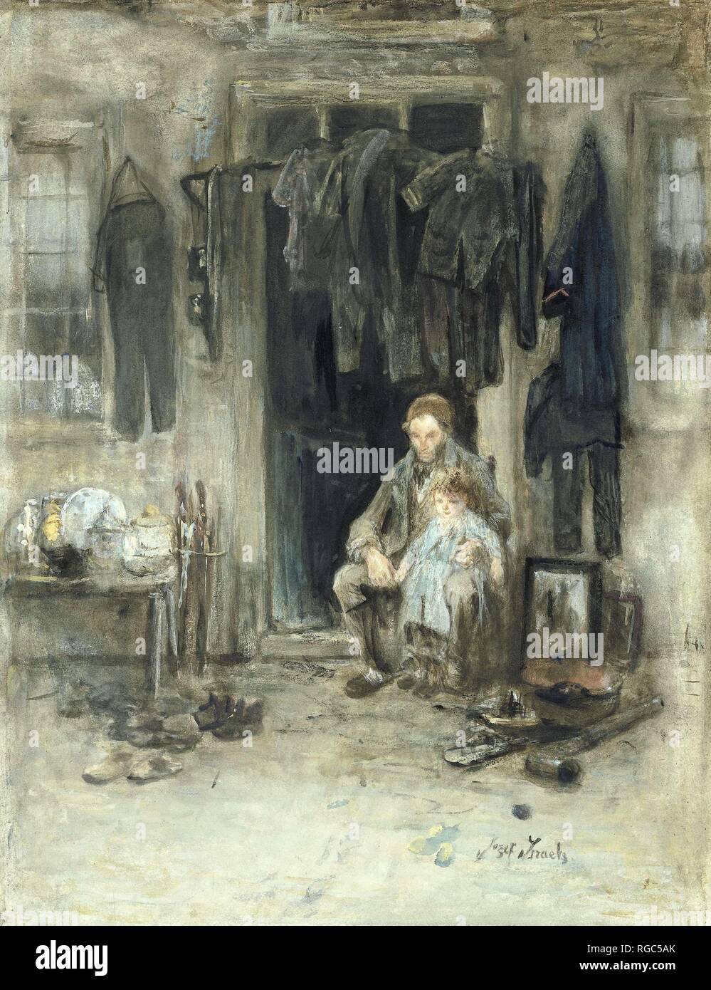 Sohn des alten Menschen. Verfasser der Stellungnahme: Jozef Israëls. Dating: C. 1888. Maße: H 580 mm x B 452 mm. Museum: Rijksmuseum, Amsterdam. Stockfoto