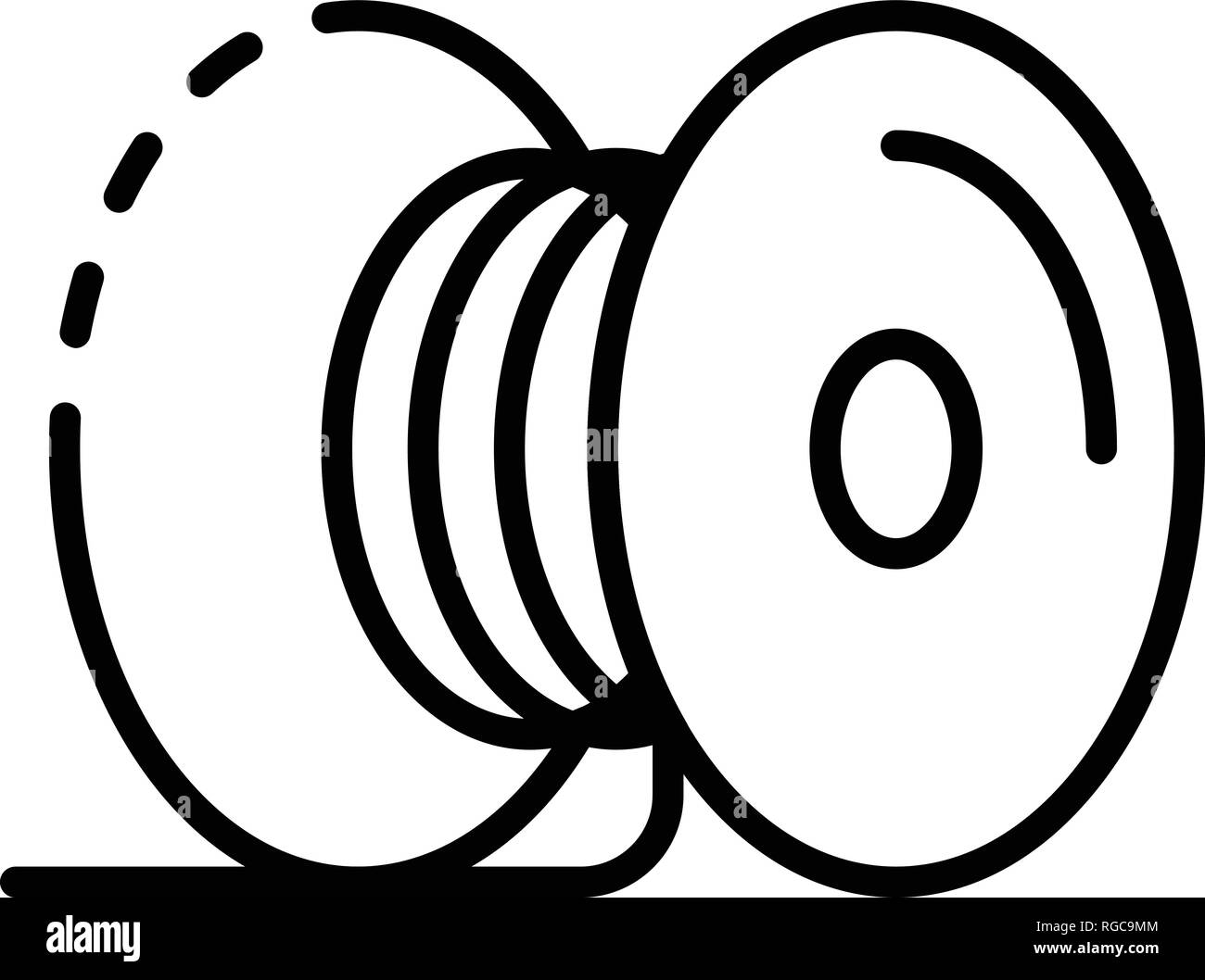 Metall Kabel Spule Symbol, outline Style Stock Vektor