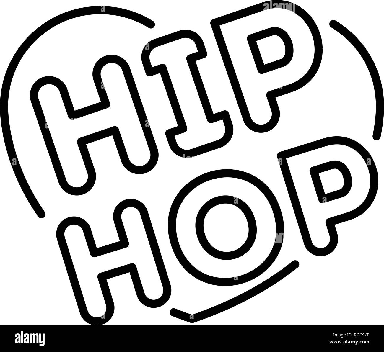 Liebe Herz hip hop Symbol, outline Style Stock Vektor