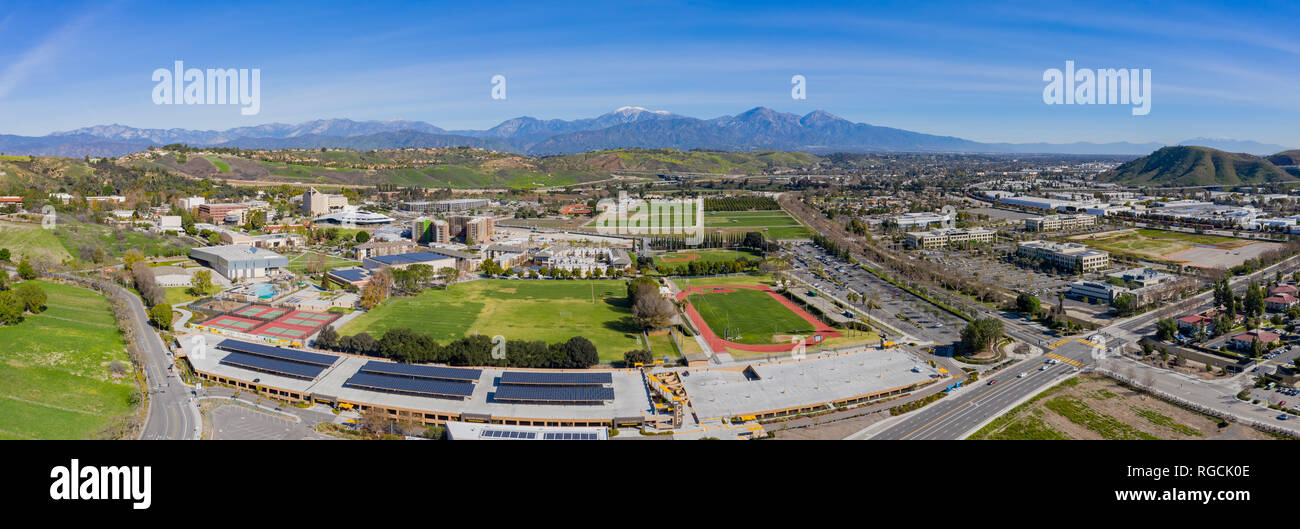 Luftaufnahme der Cal Poly Pomona Campus, Kalifornien Stockfoto