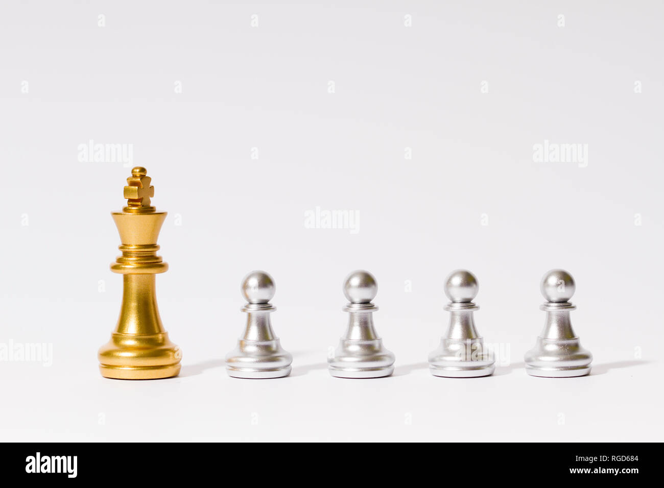 Schach, Konfrontation zwischen Figuren, Sieg und Niederlage Stockfoto