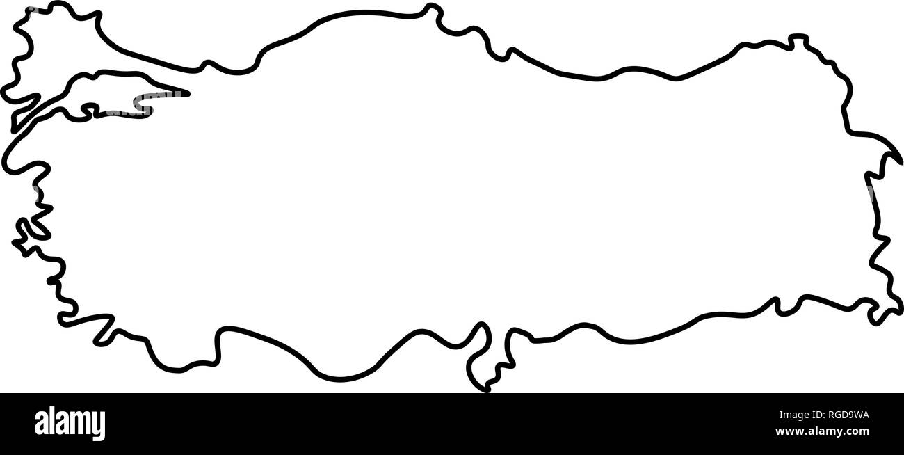 Karte von Türkei - skizzieren. Silhouette der Türkei Karte Vector