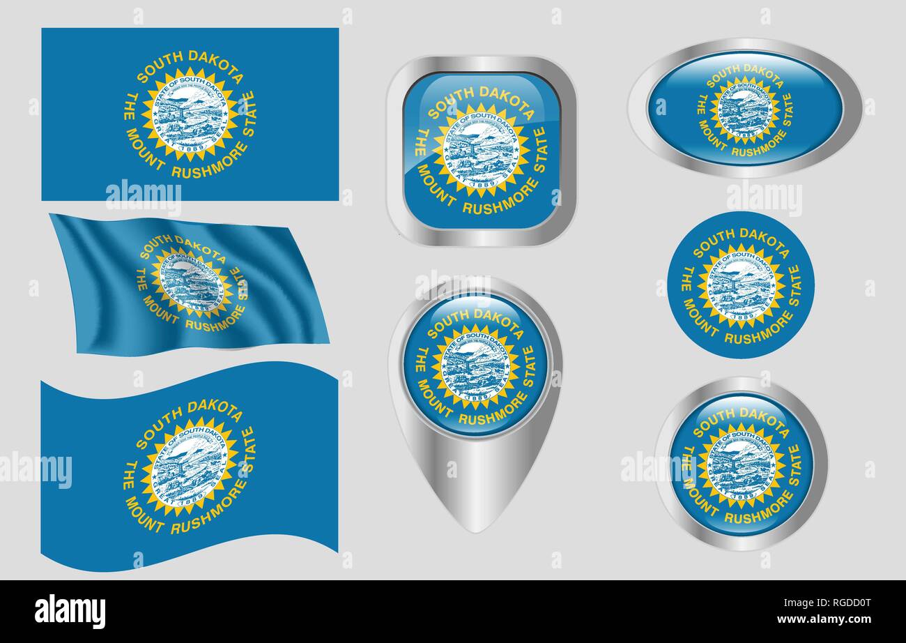 Flagge von South Dakota Stock Vektor