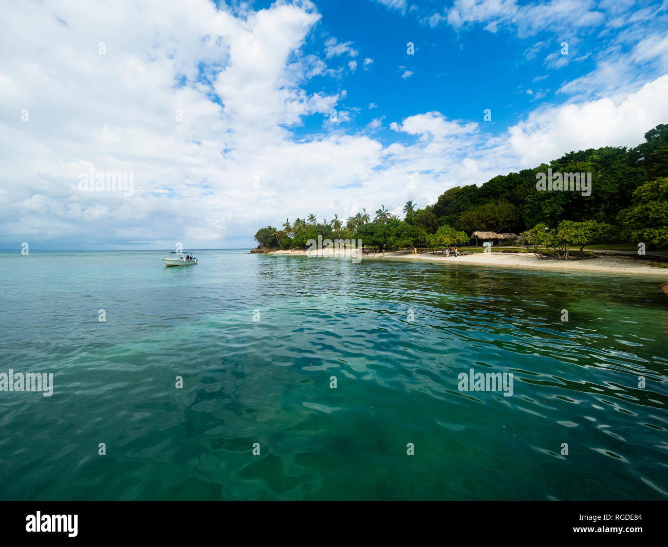 Dominikanische Republik, Samana, Strand Cayo Levantado Stockfoto
