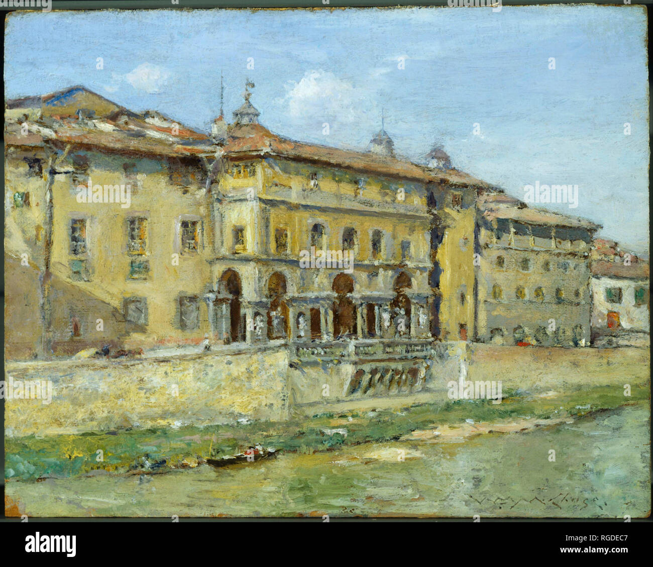 Florenz. Datum/Zeitraum: 1907. Malerei. Öl auf Leinwand. Höhe: 6,25 mm (0.24 in); Breite: 7,88 mm (0,31 in). Autor: William Merritt Chase. Stockfoto