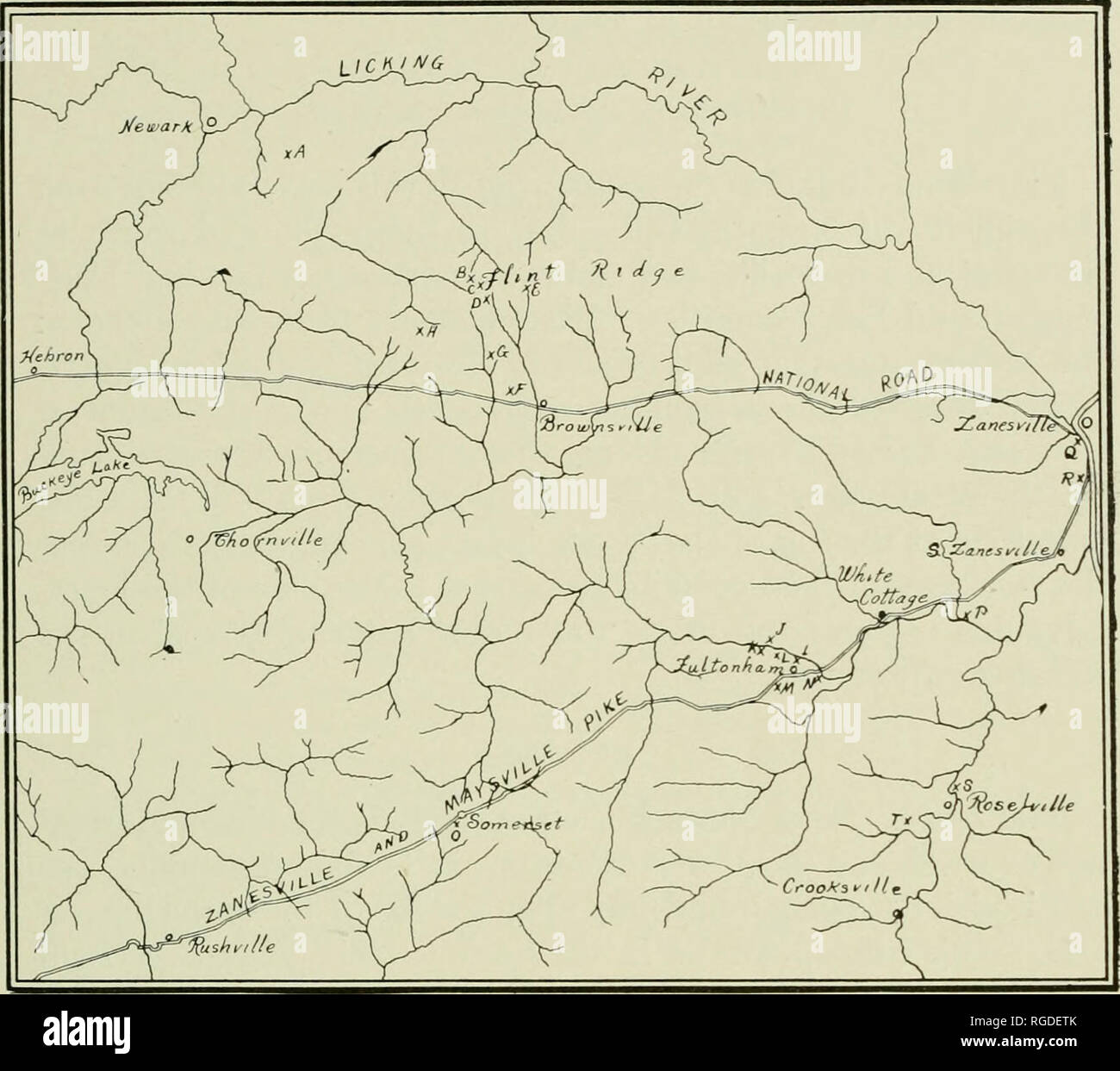 . Bulletin der wissenschaftlichen Labors der Denison University. Mercer Kalkstein in Newark-Zanesville Region 269. Ein % Al (/Mnoh "lb. 'T/Int'JiUje Canne/Kohle eine {tne. C % ur-Ecken in der Nähe von Cannef Coa/Mine' a) l^ imesfone Moftouj S yiint')^^ unsere Ecken/dae.y) ouzsraroaan Sfet/vne j^r/n ich//ou^ fi M 0//01V&lt; J SioneAouse fio//om^ U Johanniskraut/nan'^ai/me h) ISfie^o/serts" 7 iai/tre. M."^ke X//en Coa/Sntry H 'j/u/fonAant^ Ric^ yard 0 O^t/roaa/Cuf bei Somerset' P6,[Iy: aAetA Q, Putnam Mt //^^ Er? Pe//er^ otierj/. Putnam S'7 Kfisev / e^ ricJ&lt;: Yar £^^ Öl ive/l auf der 'Tia. iric/at/de Stockfoto