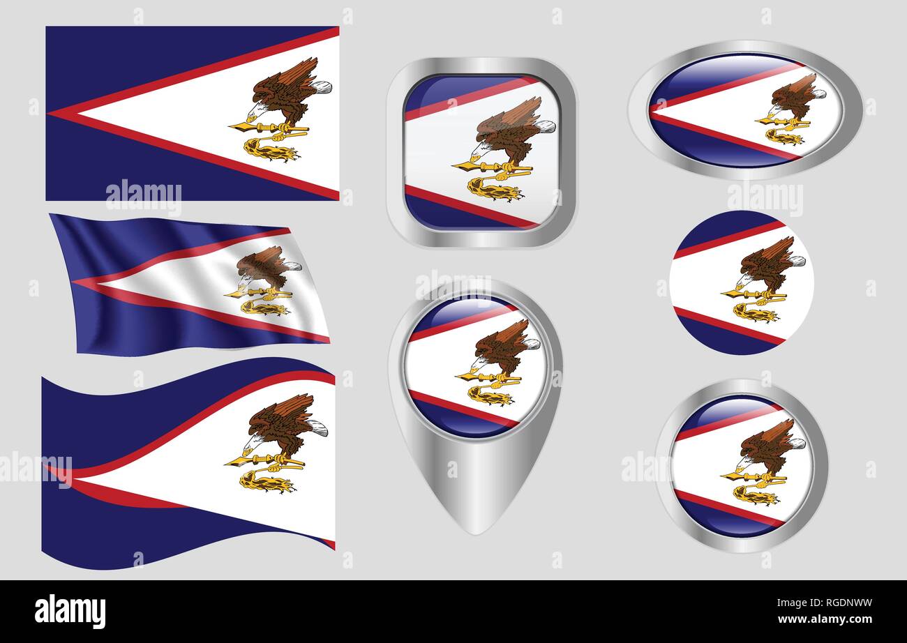 Flagge von Amerikanisch-Samoa Stock Vektor