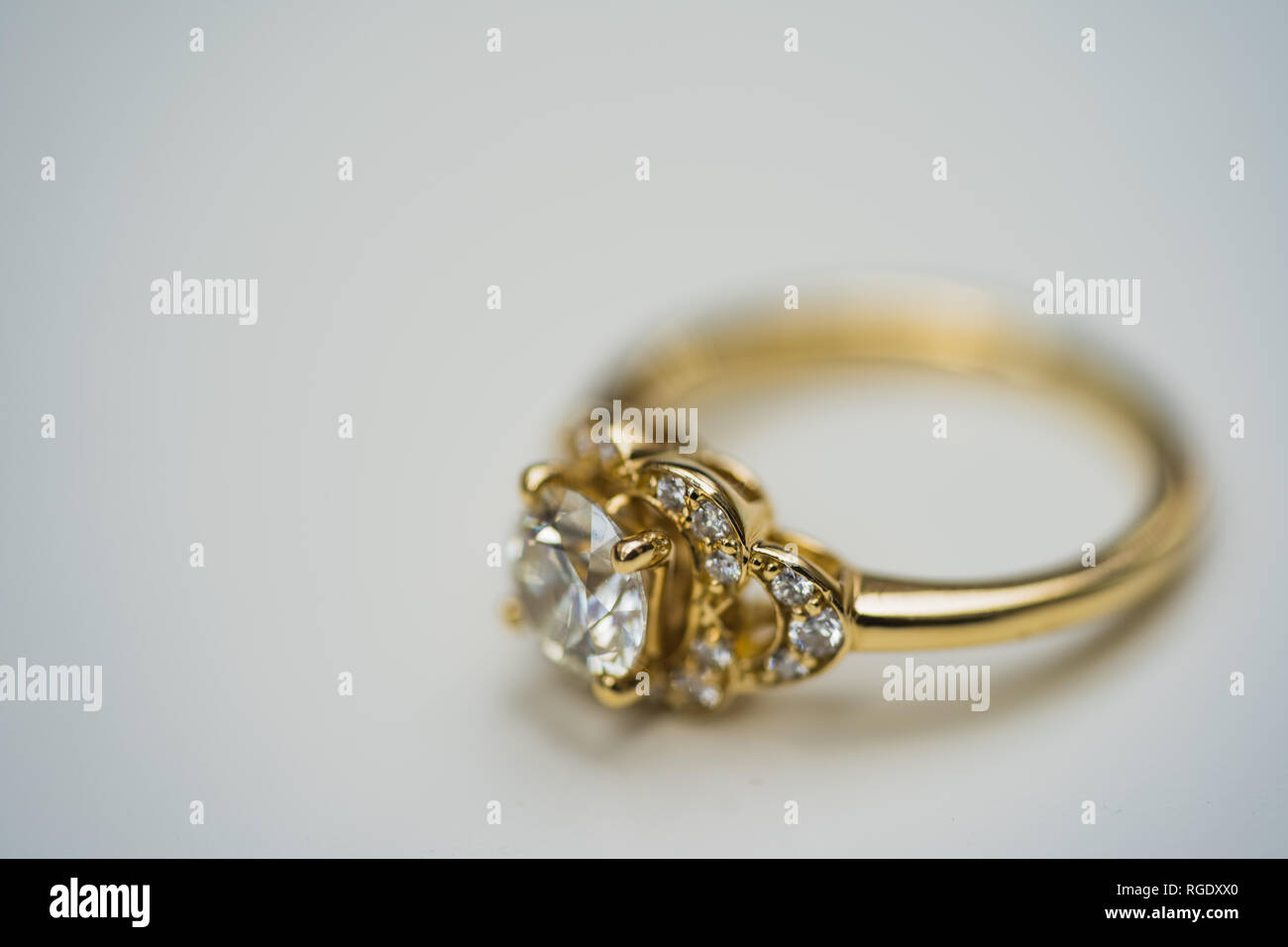 Ein Gold Diamond Engagement Ring Stockfoto