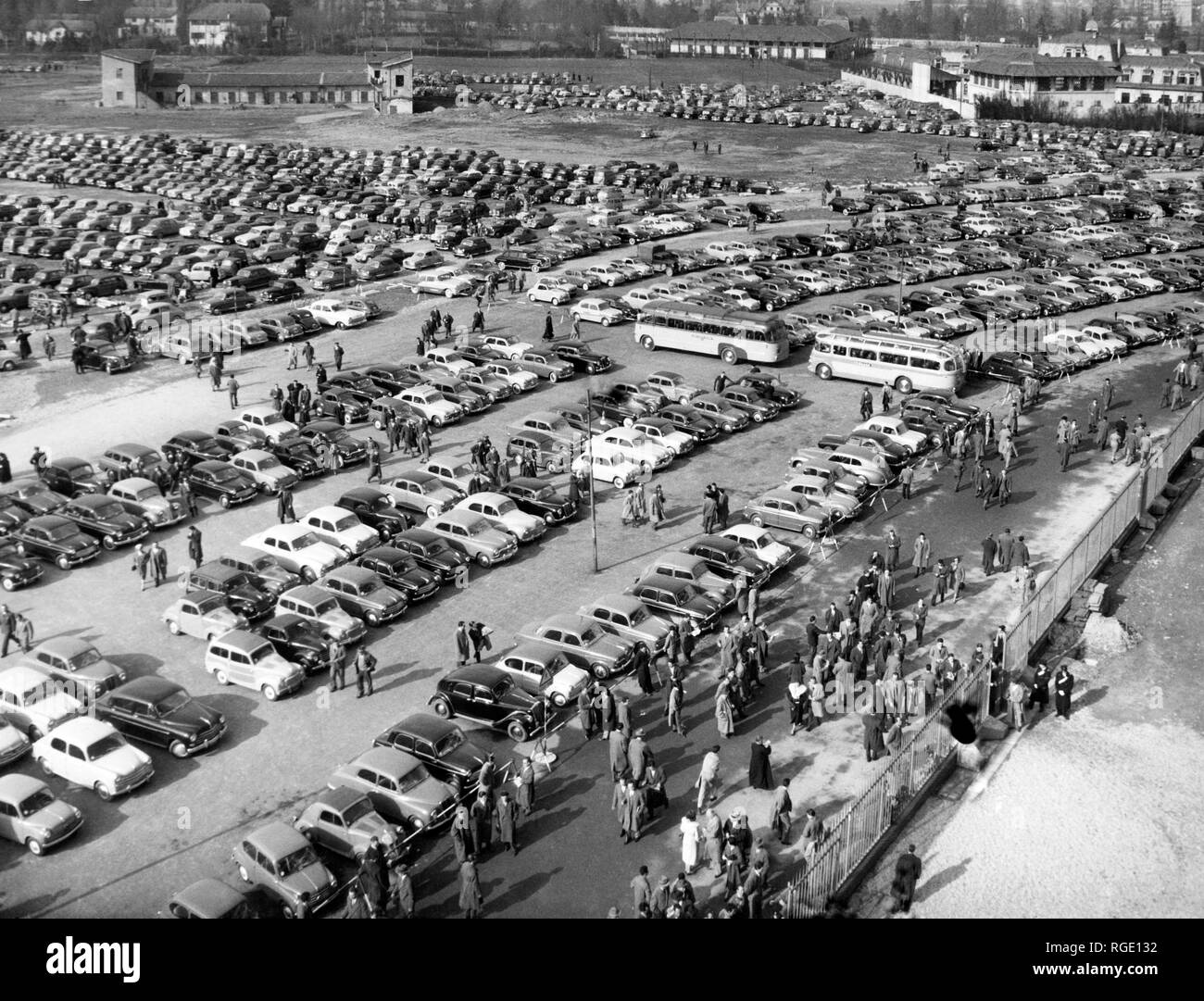 Parken in San Siro, Mailand, 1956 Stockfoto