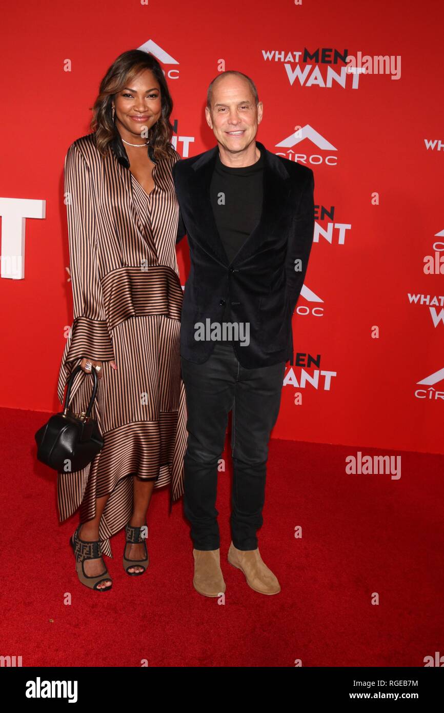 Los Angeles, CA, USA. 28 Jan, 2019. Tracy James, Brian Robbins in der Ankunftshalle für das, was Männer wollen Premiere, Regency Dorf Theater - Westwood, Los Angeles, CA 28. Januar 2019. Credit: Priscilla Grant/Everett Collection/Alamy leben Nachrichten Stockfoto