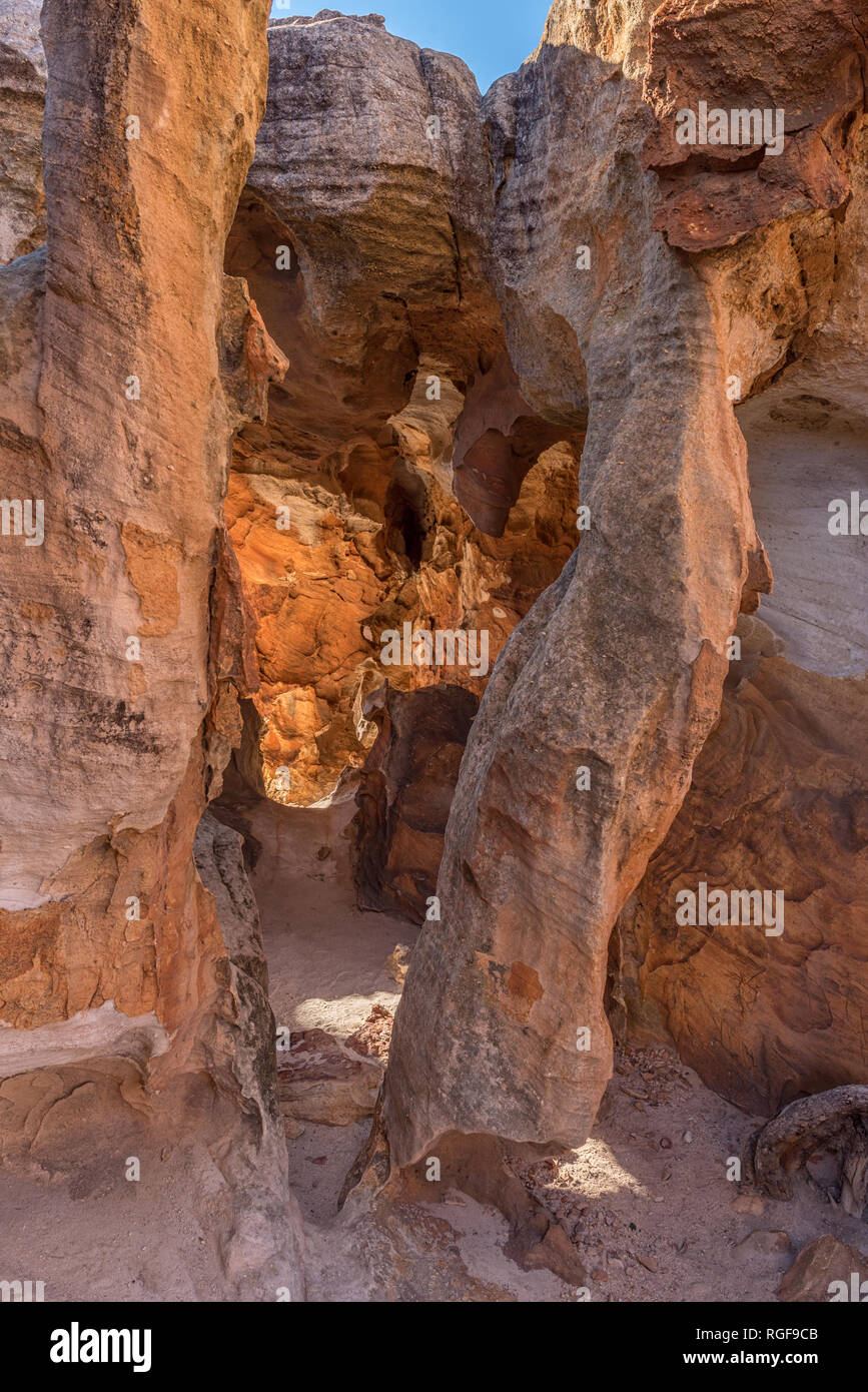 Felsformationen an der Stadsaal Höhlen in der cederberg Mountains in der Western Cape Provinz von Südafrika Stockfoto