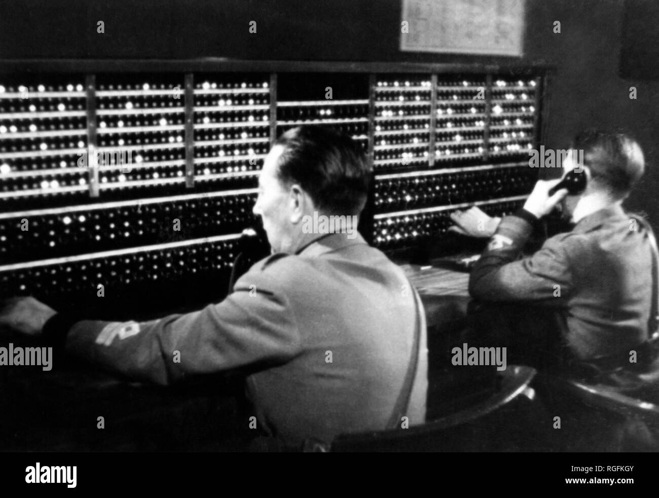 Militärische Telefonzentrale, 1939-45 Stockfoto