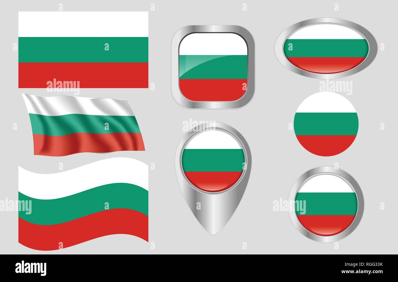 Flagge von Bulgarien Stock Vektor