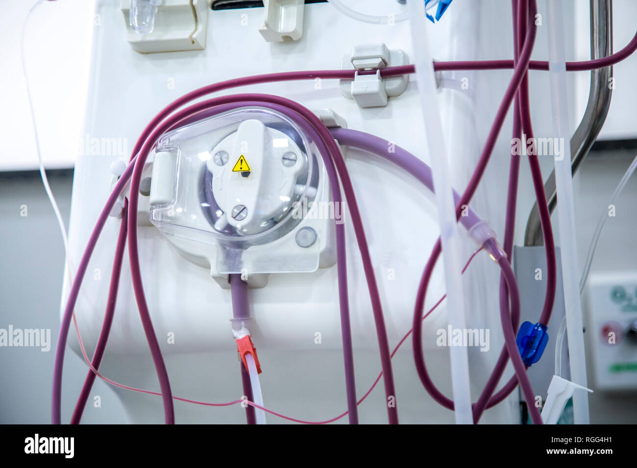 Hämodialyse in den Leuten auf die Ausrüstung Stockfoto