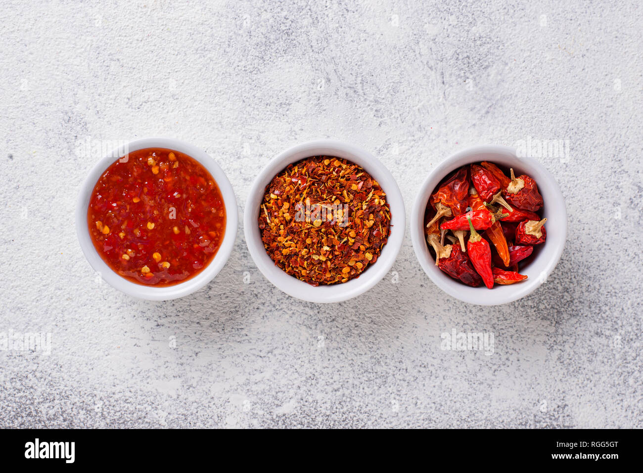Chili Sauce mit getrockneten Paprika Stockfoto