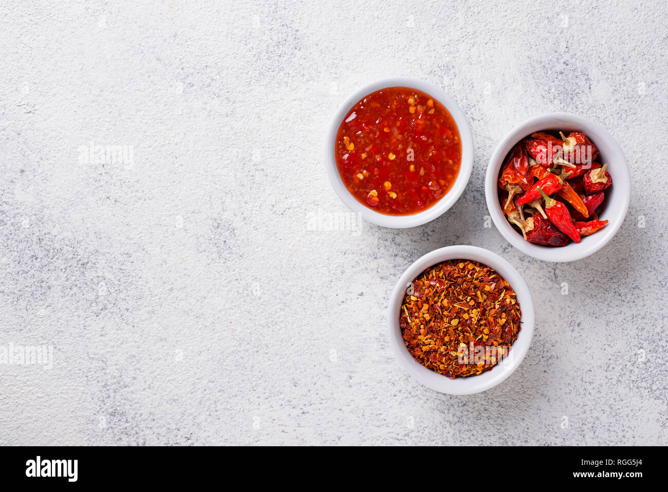 Chili Sauce mit getrockneten Paprika Stockfoto