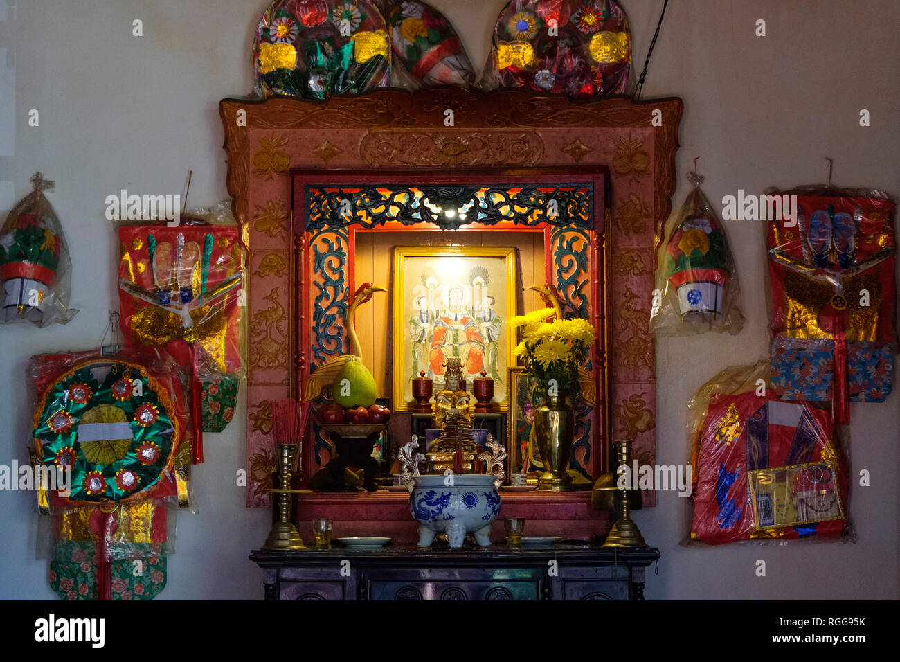 Quan Cong Tempel aka Chua Ong Pagode in Hoi An, Vietnam Stockfoto