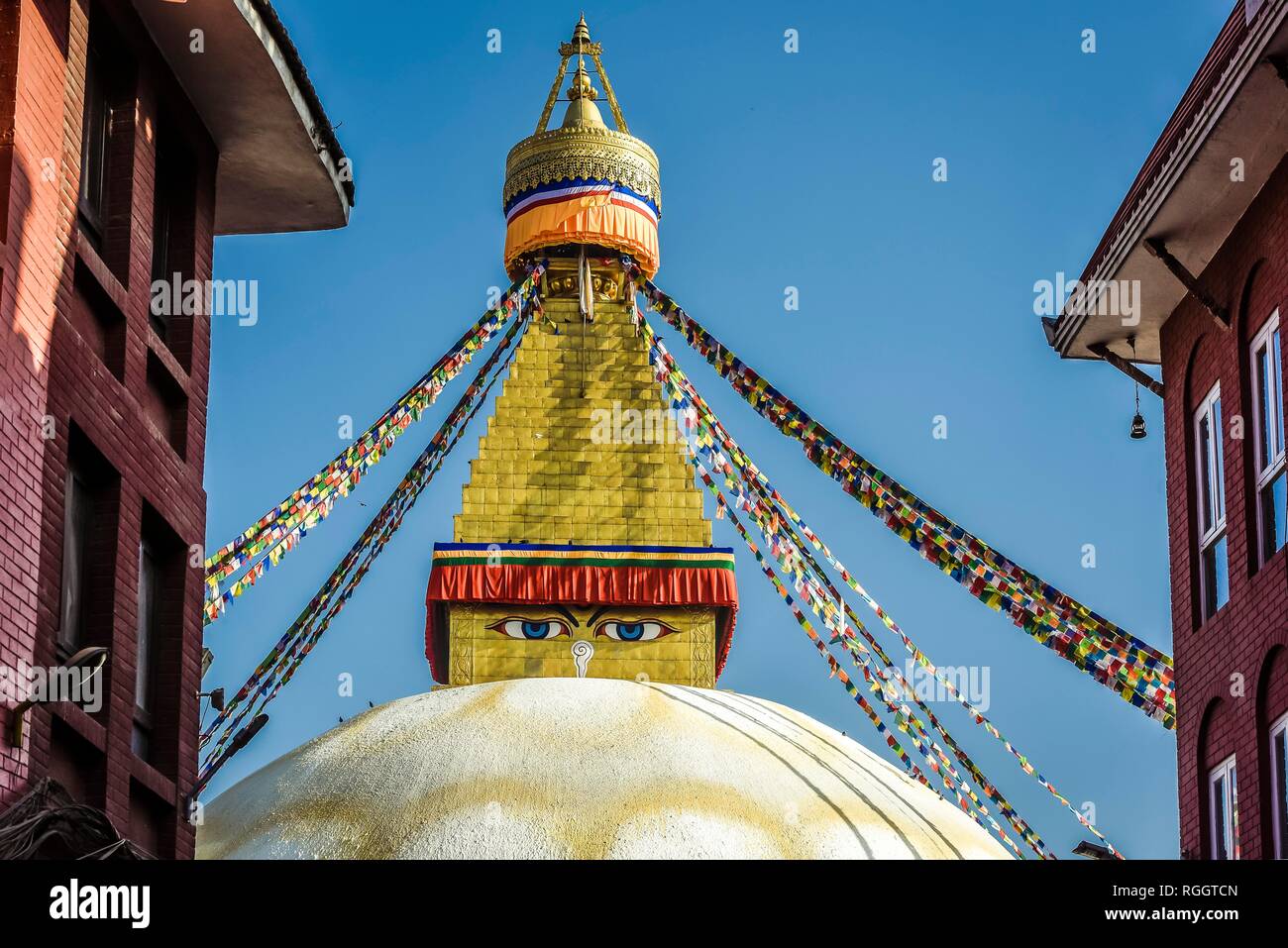 Boudhanath Stupa, Boudha, Tibetischer Buddhismus, Kathmandu, Nepal Stockfoto