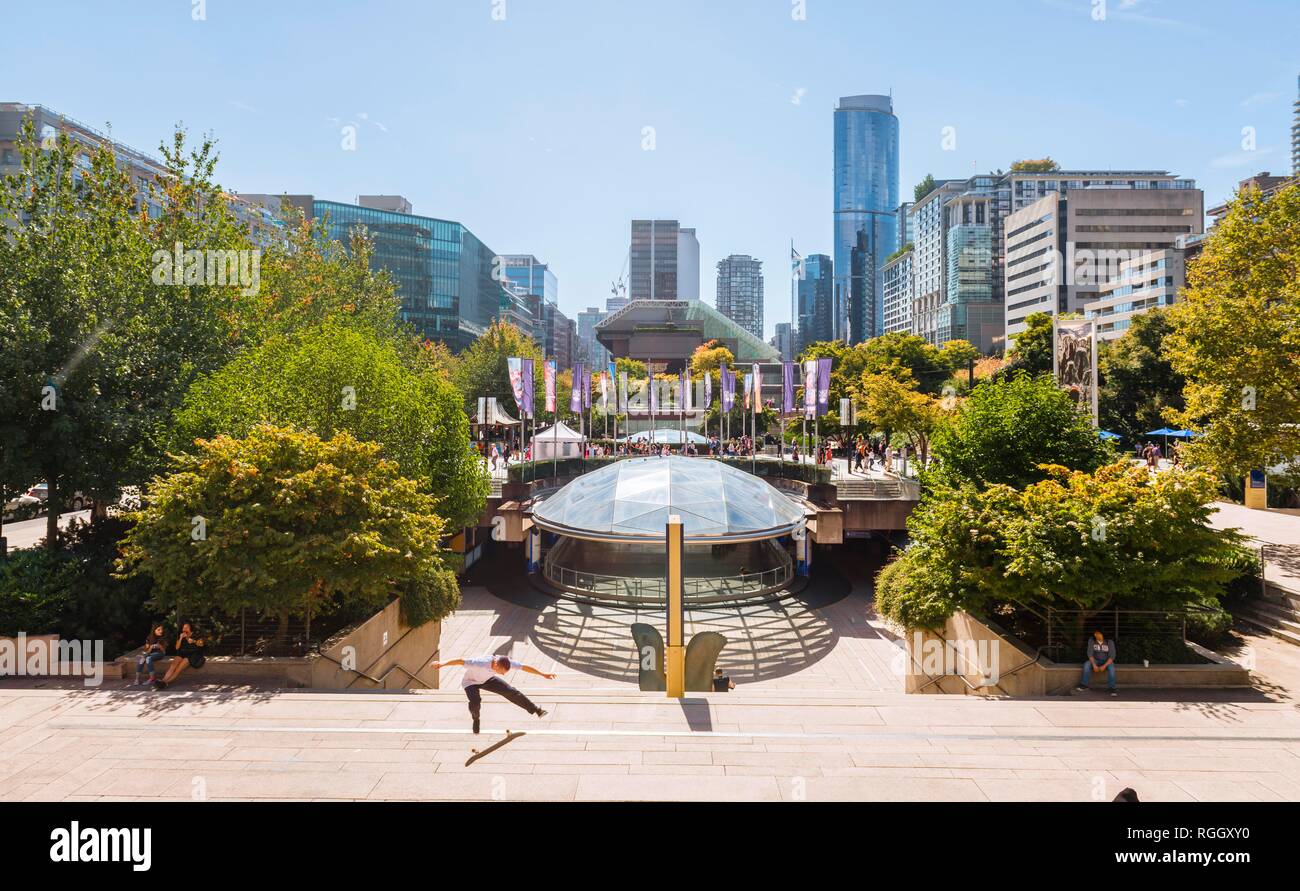 Robson Square, Downtown, West End, Vancouver, British Columbia, Kanada Stockfoto