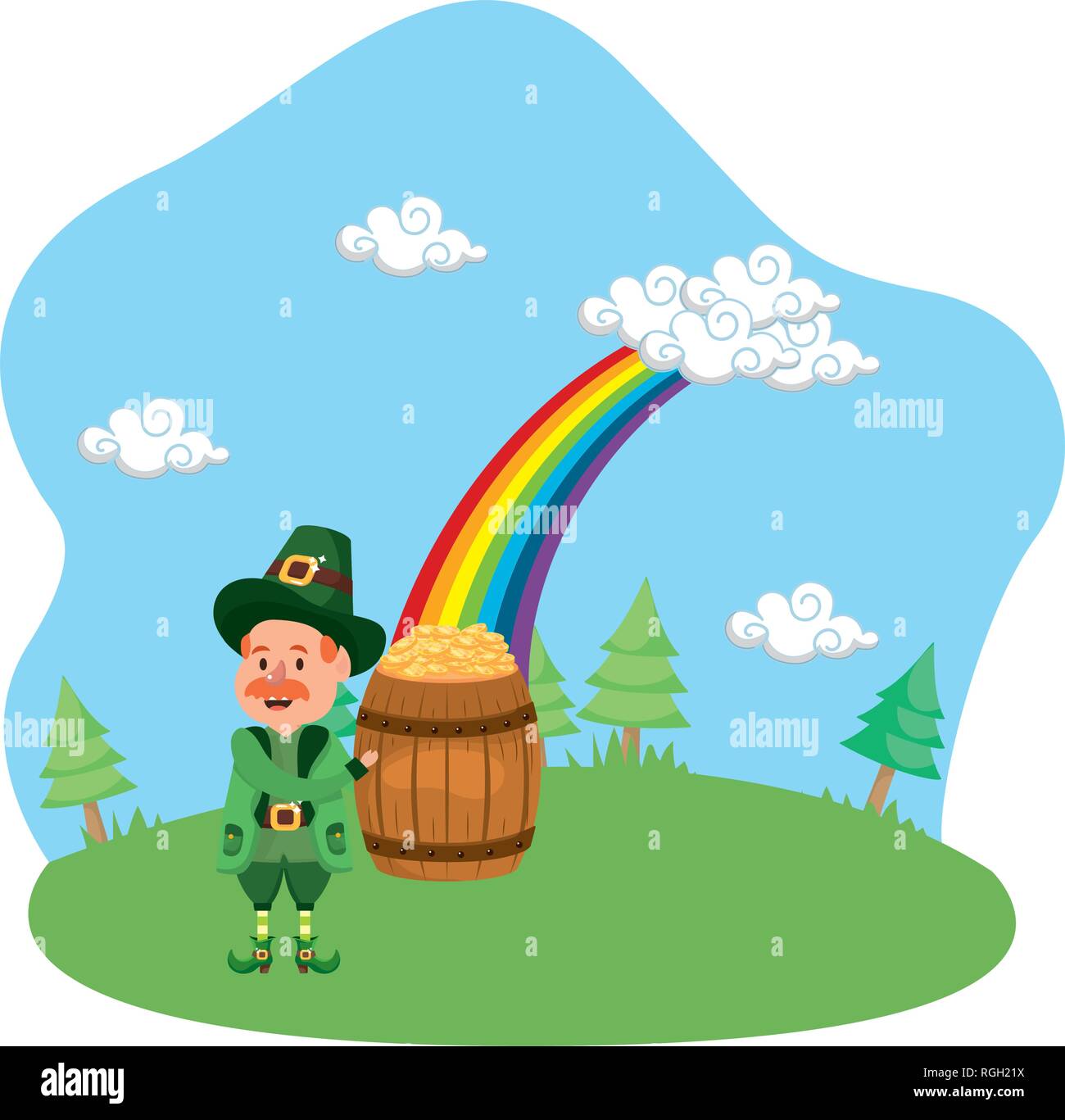 Leprechaun gold Rainbow Stock Vektor