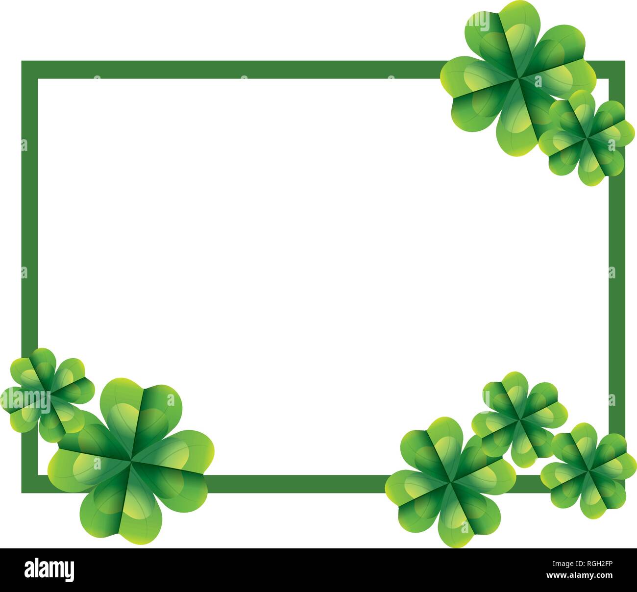 Frame Four Leaf Clover Stock Vektorgrafik Alamy