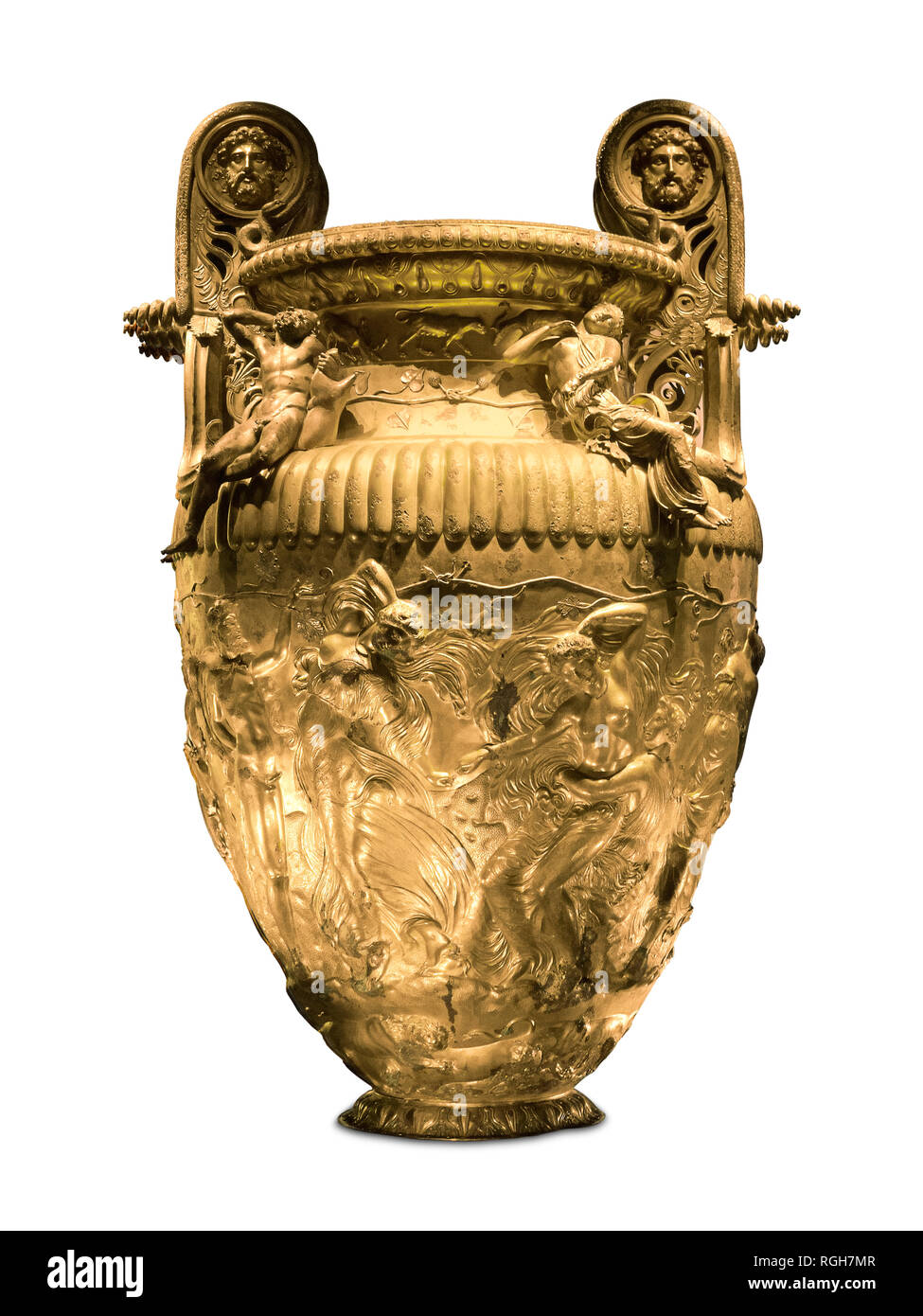 Alte gold Griechische Krater Stockfoto