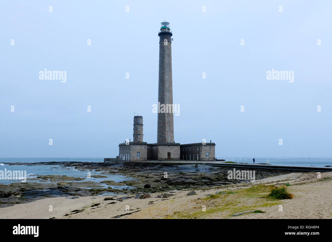 Leuchtturm in der Normandie - Phare de Gatteville, Barfleur, Basse Normandie, Frankreich Stockfoto