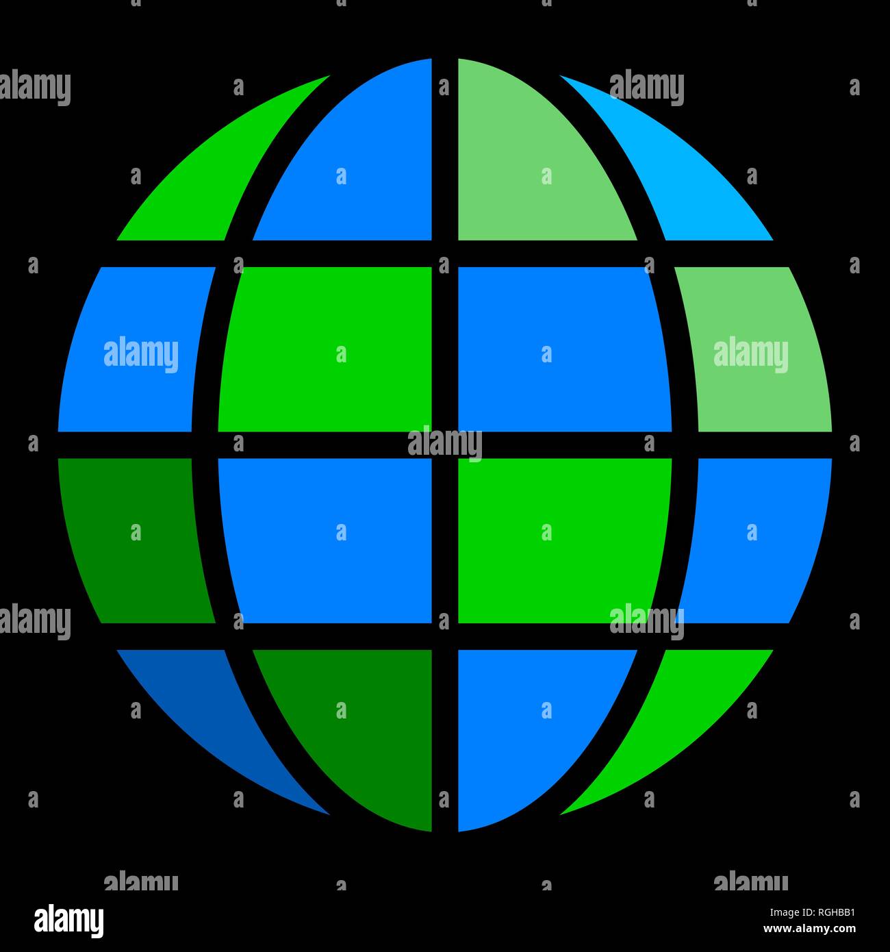 Globus Symbol - Erde einfach, isoliert - Vector Illustration Stock Vektor