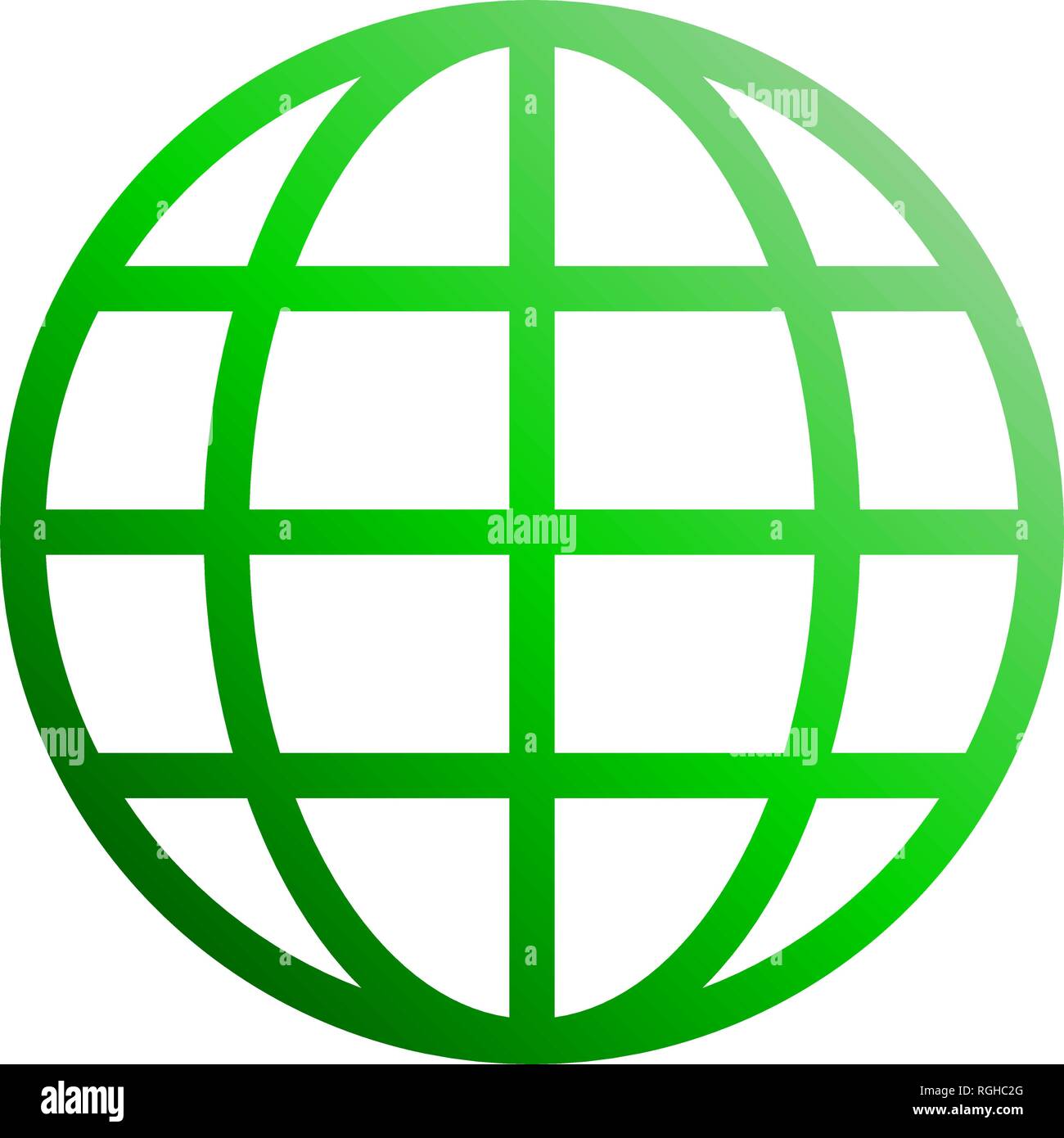 Globus Symbol-grünen Farbverlauf, isoliert - Vector Illustration Stock Vektor
