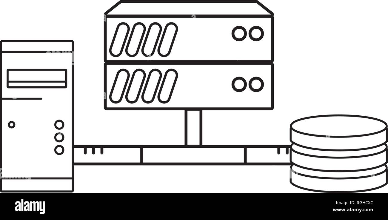 Technologie computing Cartoon Stock Vektor