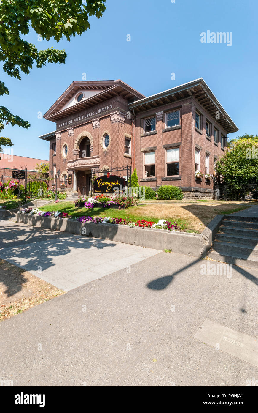 Die Carnegie kostenlose öffentliche Bibliothek in Ballard, Washington. Stockfoto