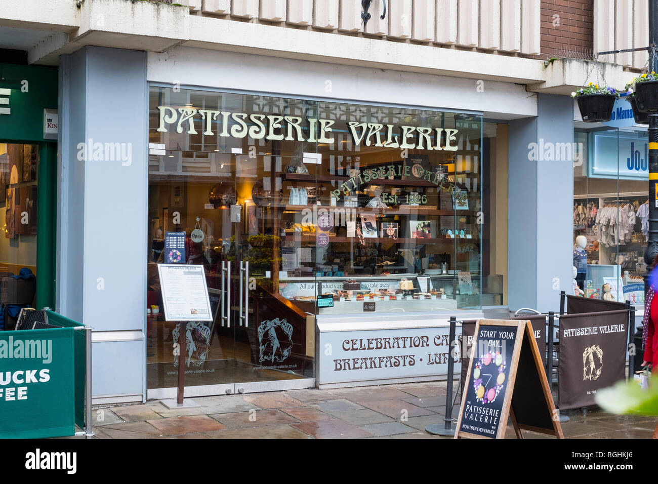 Patisserie Valerie shop in Shrewsbury, Shropshire, England, Großbritannien Stockfoto