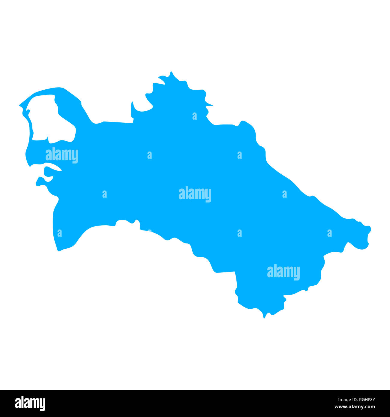 Karte von Turkmenistan - skizzieren. Silhouette von Turkmenistan Karte Abbildung Stockfoto