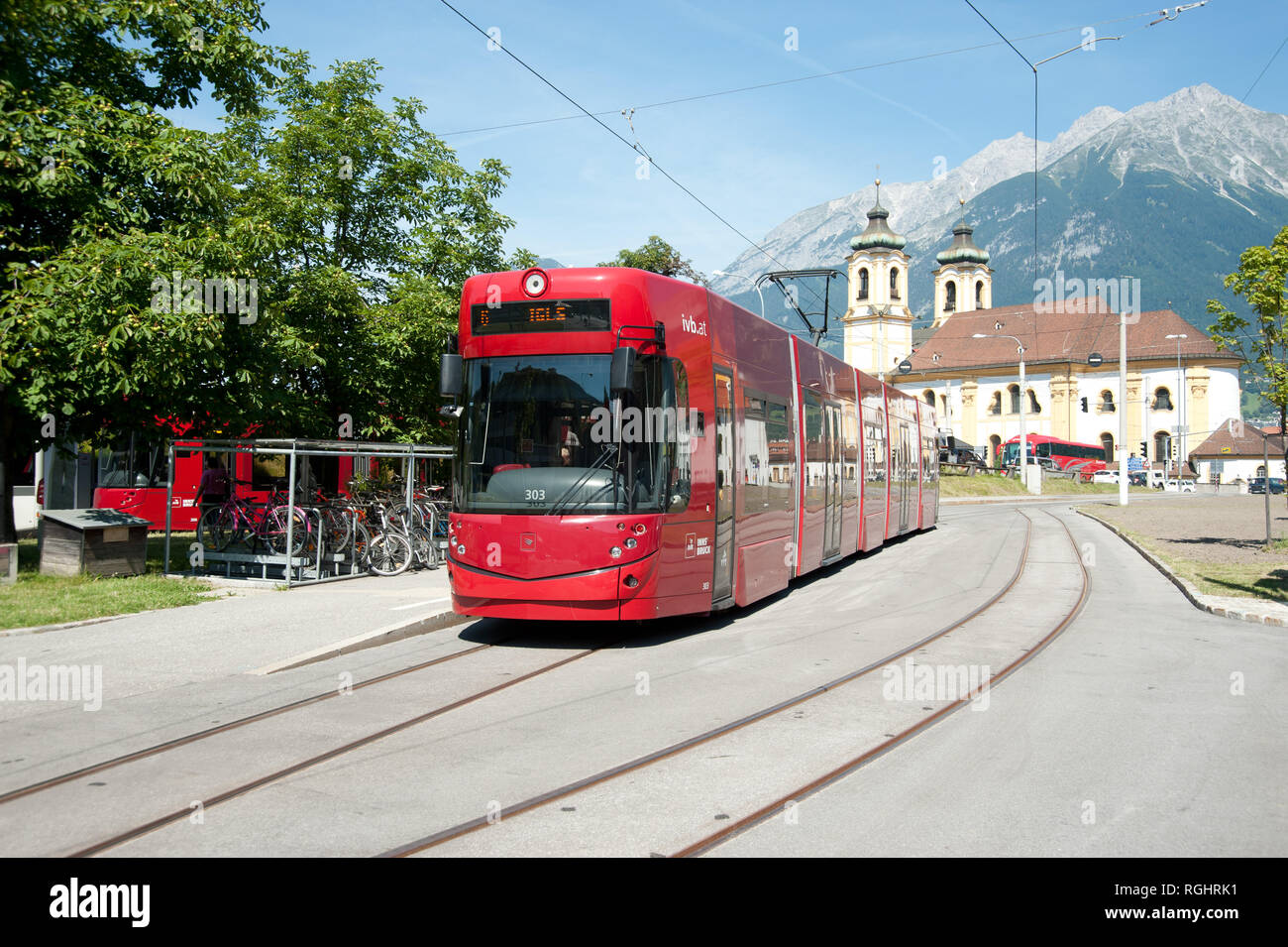 Innsbruck, Strassenbahnlinie 6 Nach Igls Stockfoto