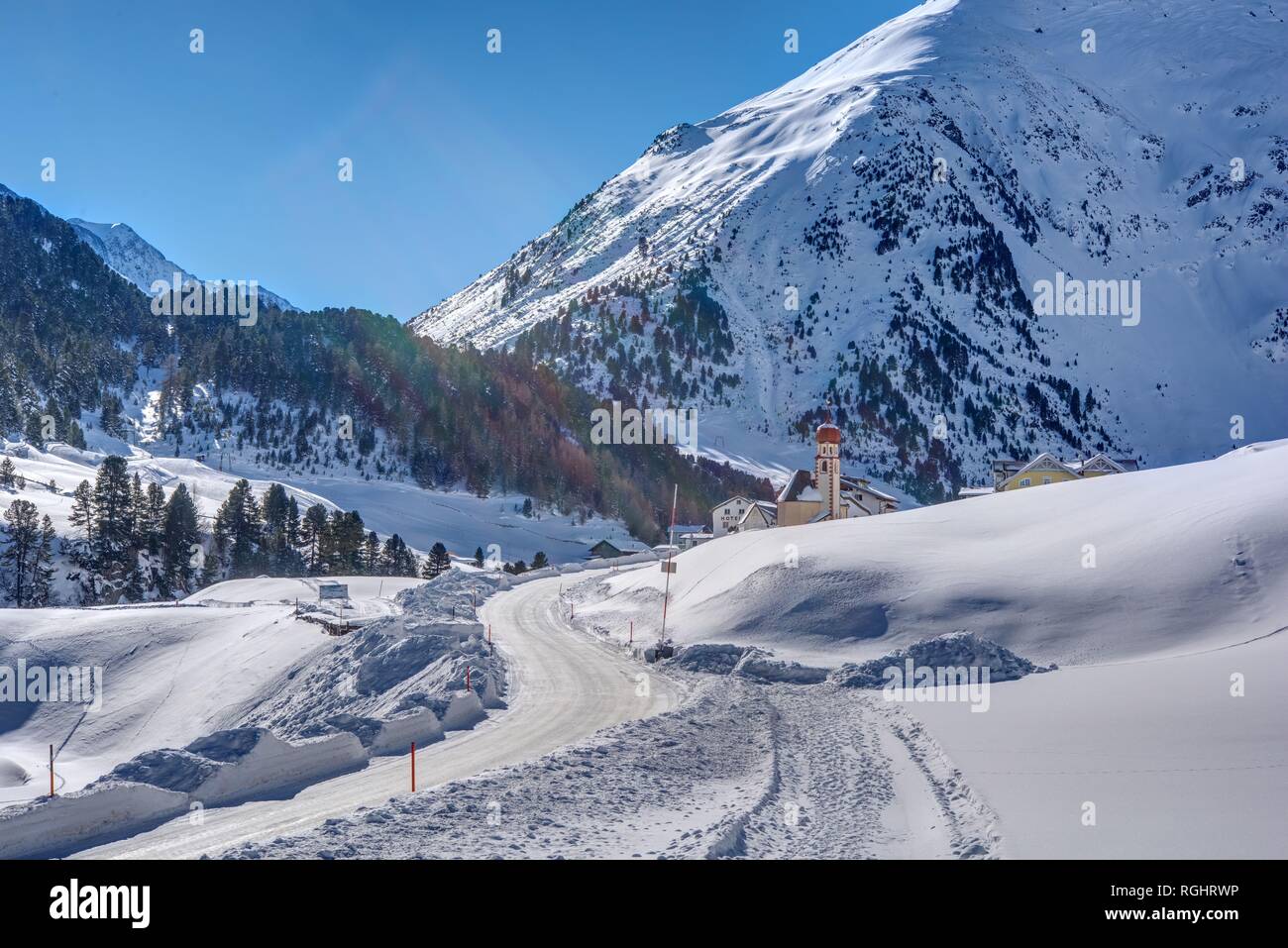 Tirol, Ötztaler Alpen, Bergsteigerdorf Vent Stockfoto