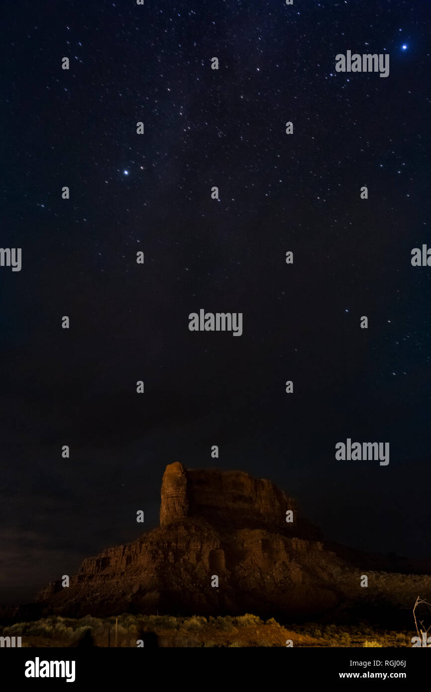 USA, Arizona, Navajo Nation, Monument Valley bei Nacht Stockfoto