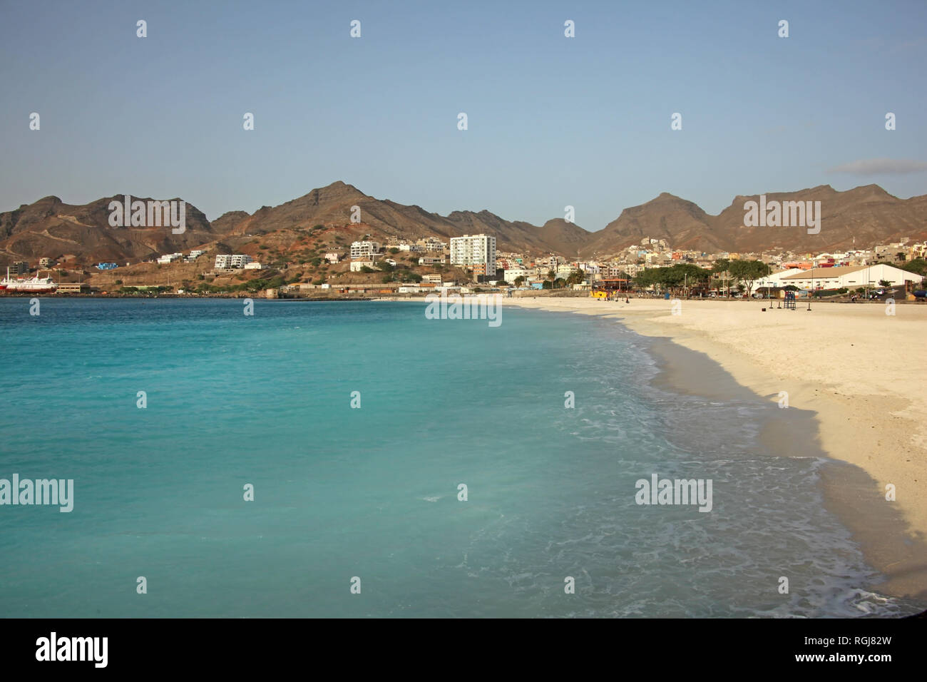 São Pedro Strand, Mindelo auf Sao Vicente, Kap Verde Inseln, Atlantik. Stockfoto