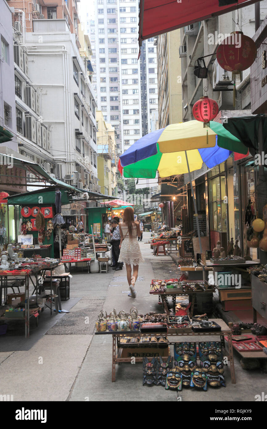 Cat Street Antiquitätenmarkt, Upper Lascar Row, Sheung Wan, Hong Kong Island, Hong Kong, China, Asien Stockfoto
