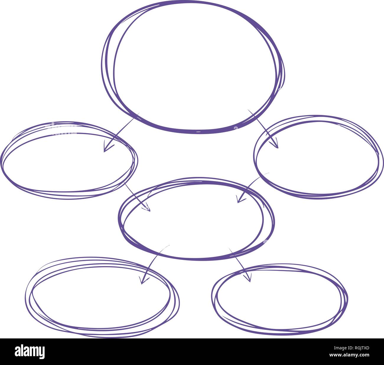Handgezeichneten Ablaufdiagramm Diagramm. Projekt Entwicklung Chart. Skizze Vector Illustration Stock Vektor