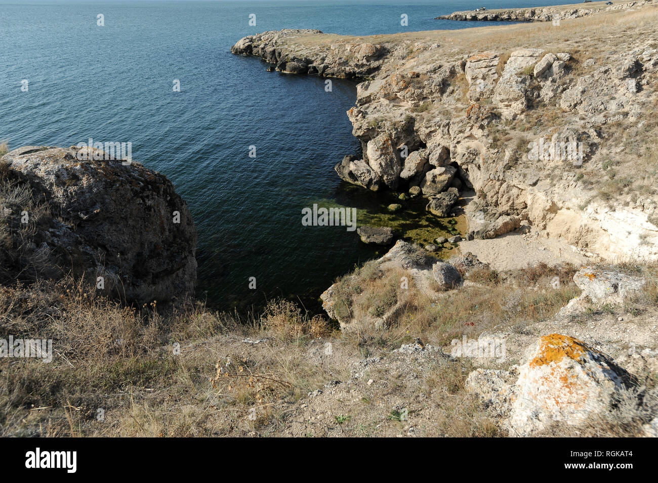 Kazantypskyi staatliche Naturreservat am Kap in der Nähe von Mysovoye Kazantyp, Krim, Ukraine. 4. Oktober 2008 © wojciech Strozyk/Alamy Stock Foto Stockfoto